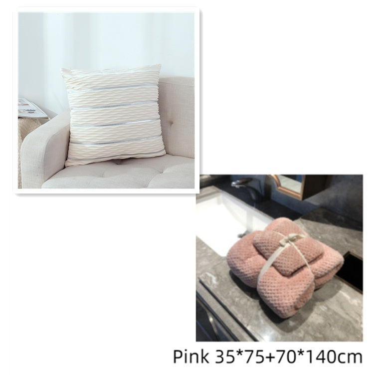 Housse de coussin en velours rayé Nesty - Élégance feutrée 45x45 cm (vue 12)