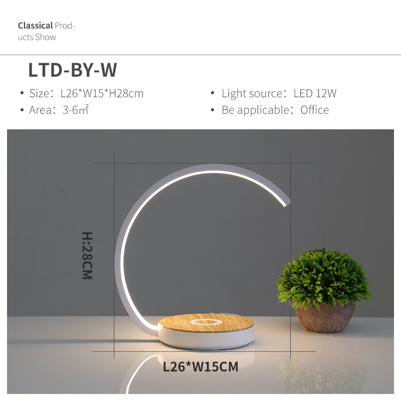 Lampe de chevet en métal avec base de recharge sans fil - Nesty