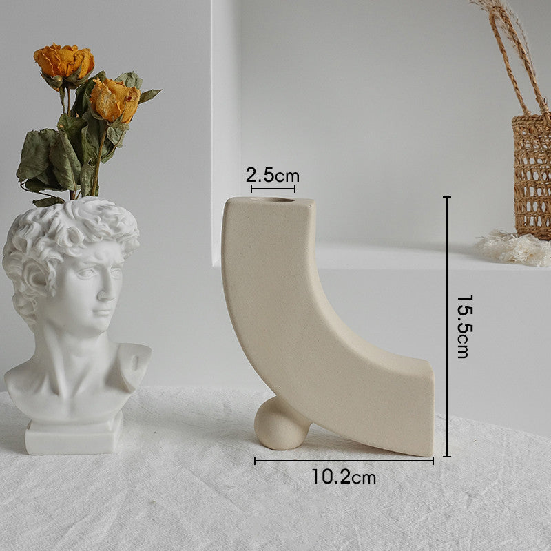 Vase en céramique mate - Style nordique - Fleurs séchées (vue 8) - Nesty