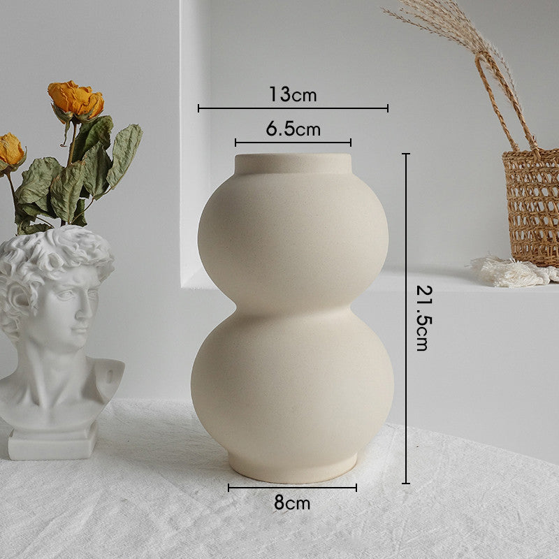 Vase en céramique mate - Style nordique - Fleurs séchées (vue 6) - Nesty