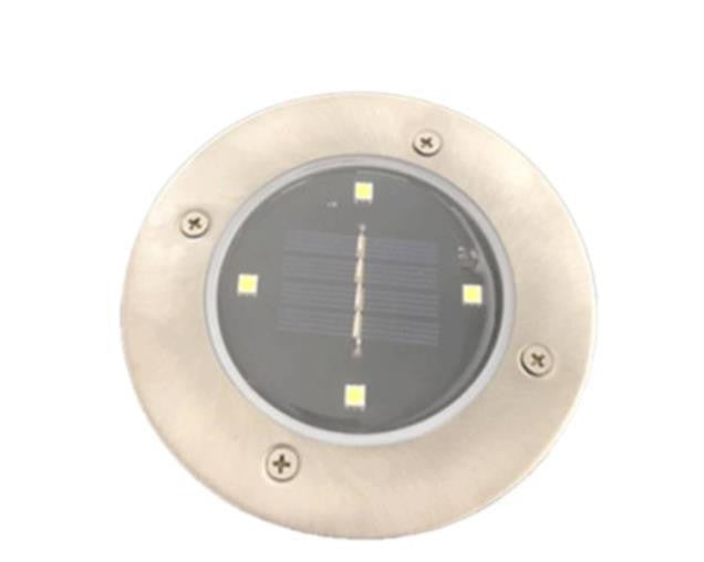 Spot de jardin encastré en inox Nesty - Version solaire, vue de dessus sur le panneau