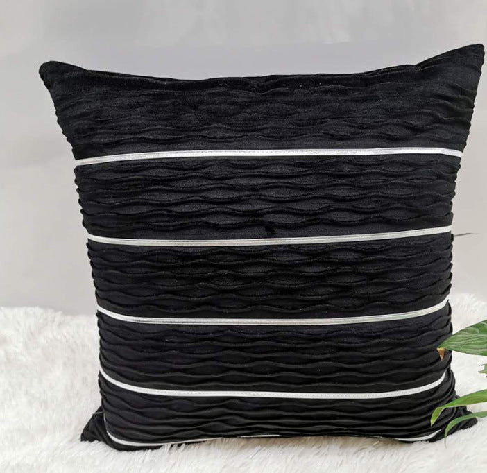 Housse de coussin en velours rayé - Élégance feutrée 45x45 cm (vue 7) - Nesty