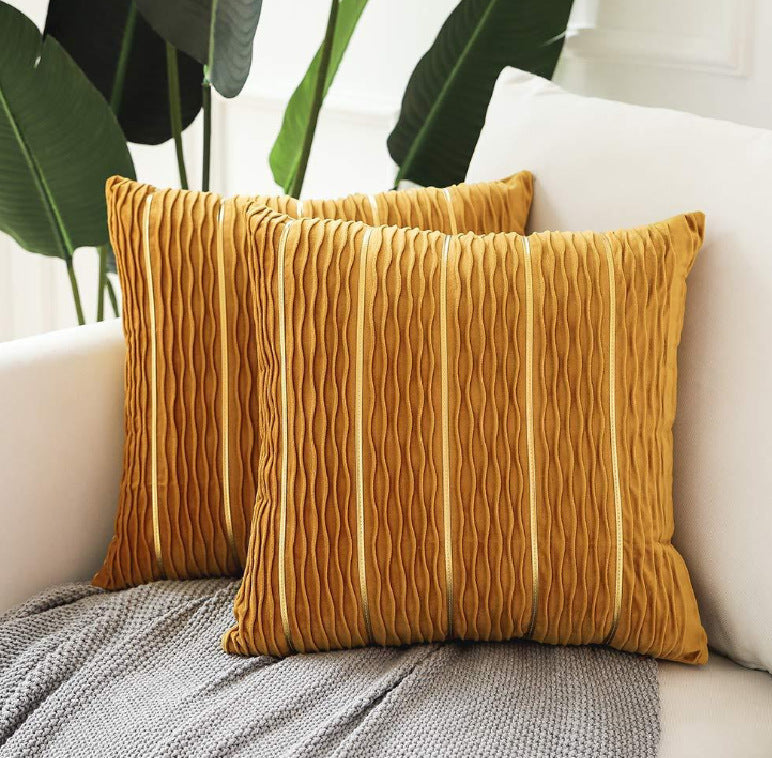 Housse de coussin en velours rayé - Élégance feutrée 45x45 cm (vue 10) - Nesty