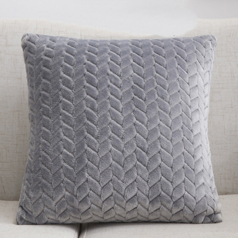 Housse de coussin en flanelle torsadée - Déco cosy (vue 9) - Nesty