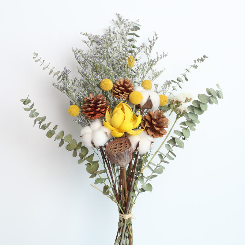 Bouquet de fleurs séchées coton eucalyptus et roses Nesty - Composition champêtre (vue 8)