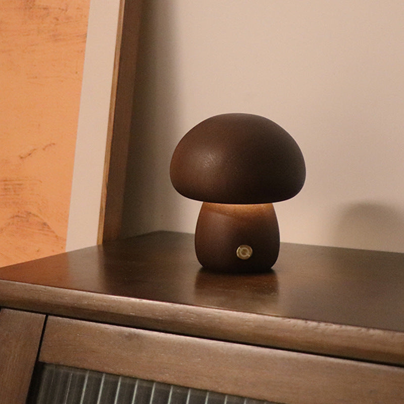 Lampe champignon LED en bois - Touch switch - Veilleuse chevet (vue 7) - Nesty