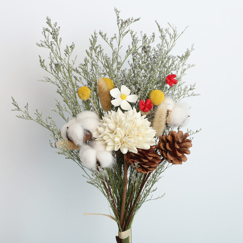 Bouquet de fleurs séchées coton eucalyptus et roses Nesty - Composition champêtre (vue 9)