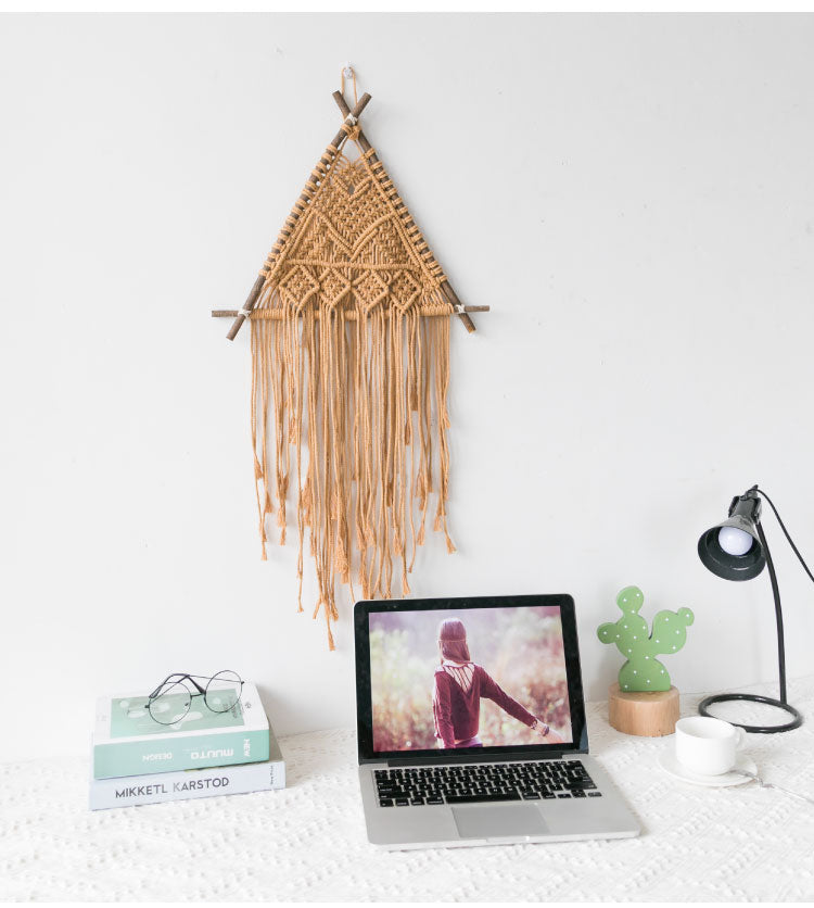 Suspension murale en macramé coton naturel Nesty - Tenture bohème faite main (vue 7)