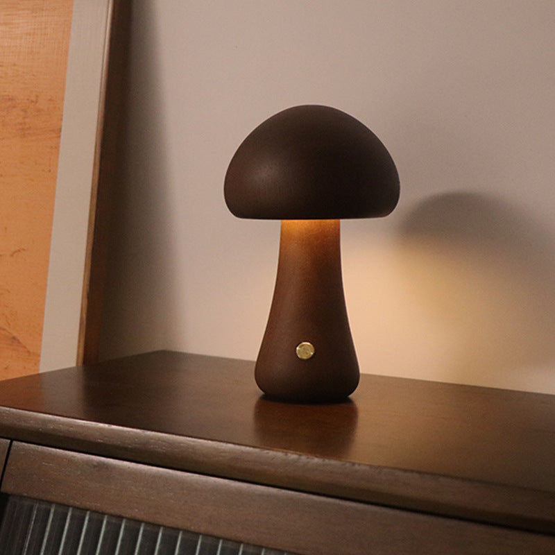 Lampe champignon LED en bois - Touch switch - Veilleuse chevet (vue 10) - Nesty