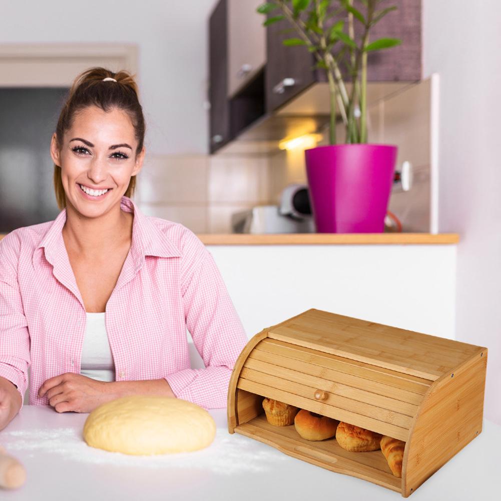Boîte à pain en bambou — coffret de rangement en bois (vue 7) - Nesty