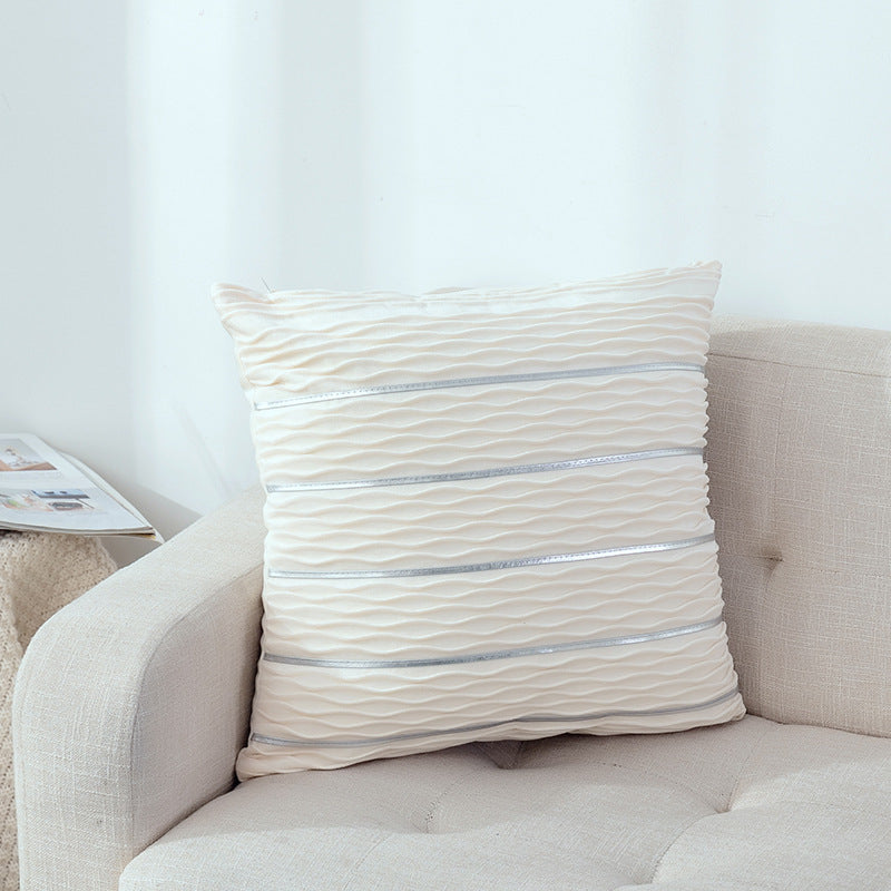 Housse de coussin en velours rayé - Élégance feutrée 45x45 cm (vue 8) - Nesty