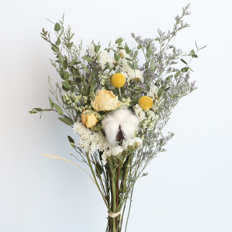 Bouquet de fleurs séchées coton eucalyptus et roses Nesty - Composition champêtre (vue 15)