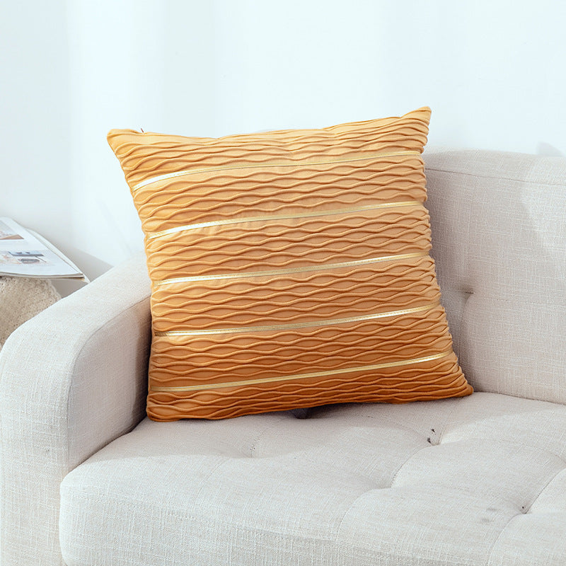 Housse de coussin en velours rayé - Élégance feutrée 45x45 cm (vue 6) - Nesty