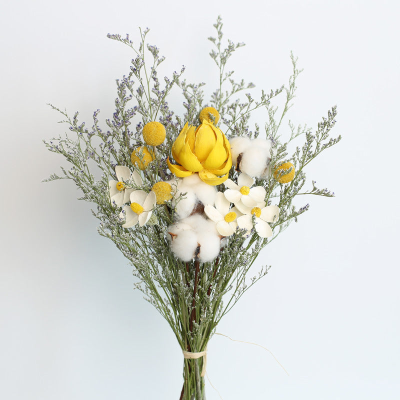 Bouquet de fleurs séchées coton eucalyptus et roses Nesty - Composition champêtre (vue 11)