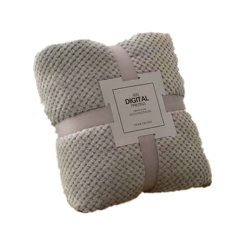 Plaid en polaire corail - Motif géométrique - Tons unis (vue 9) - Nesty