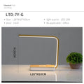 Lampe de chevet en métal Nesty - Fiche dimensions modèle LTD-7Y-G, doré