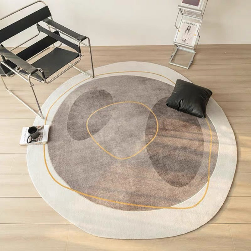 Tapis rond effet cachemire crème - Style minimaliste (vue 8) - Nesty