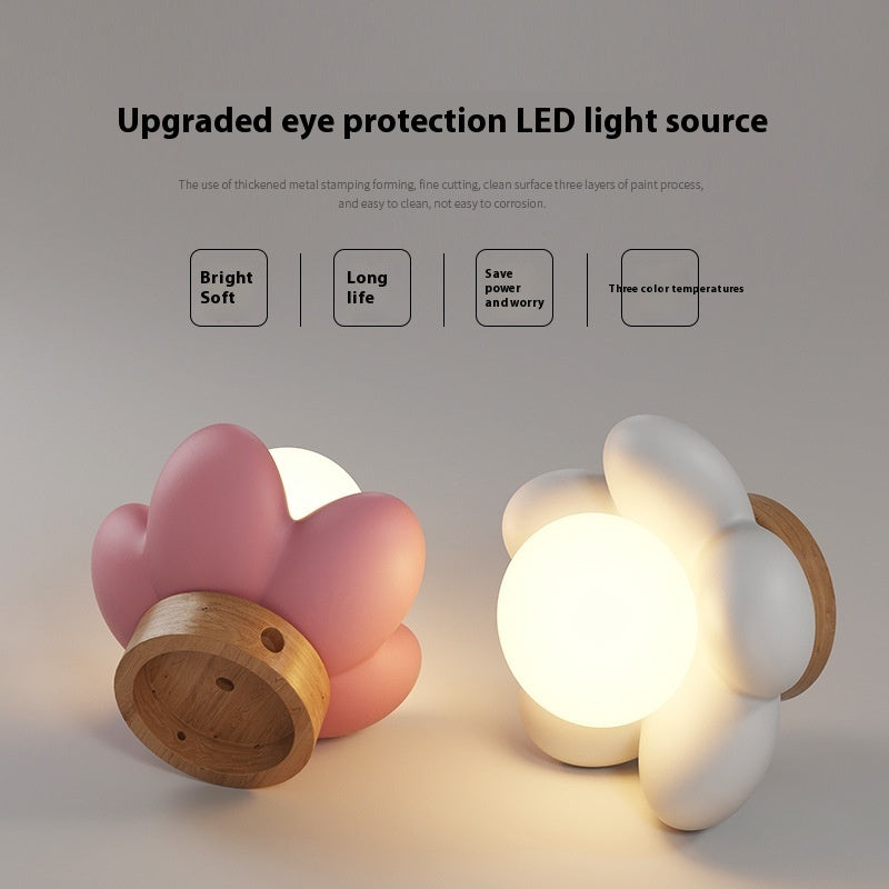 Applique murale fleur crème Nesty - Fiche technique, LED protection oculaire, coloris rose et blanc