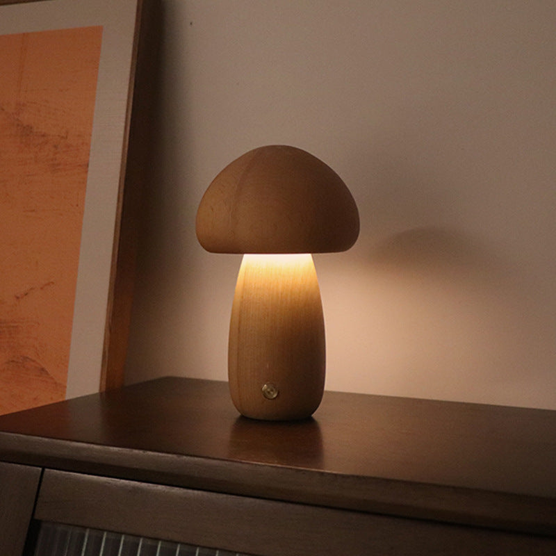 Lampe champignon LED en bois Nesty - Touch switch - Veilleuse chevet (vue 11)