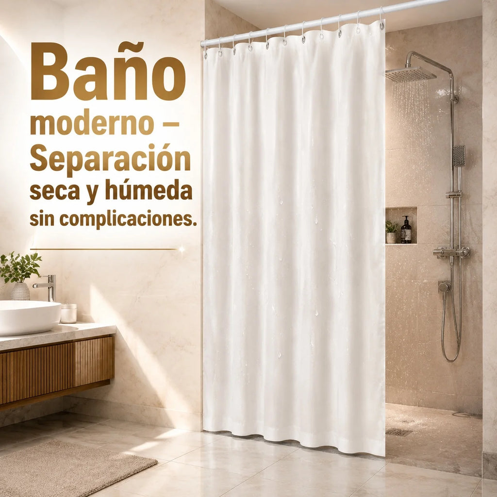 Rideau de douche en PEVA 140 x 180 cm — plusieurs coloris - Nesty (vue 1)