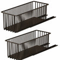 Lot de 2 paniers coulissants en acier pour rangement de cuisine Nesty, deux paniers métalliques vides sur rails coulissants, fond blanc