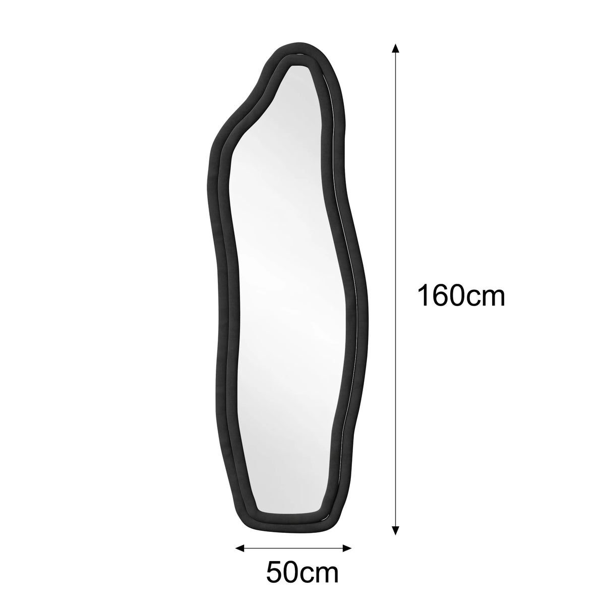 Miroir psyché ondulé 140 x 45 cm — bordure en velours (vue 8) - Nesty