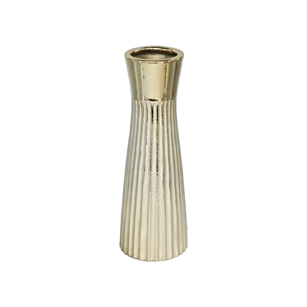 Vase en céramique à texture côtelée, or ou blanc - Nesty (vue 9)