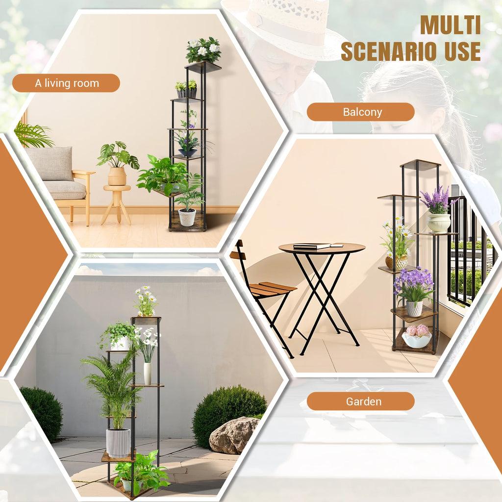 Étagère à plantes en bois Nesty - 6 niveaux, grand format (vue 6)