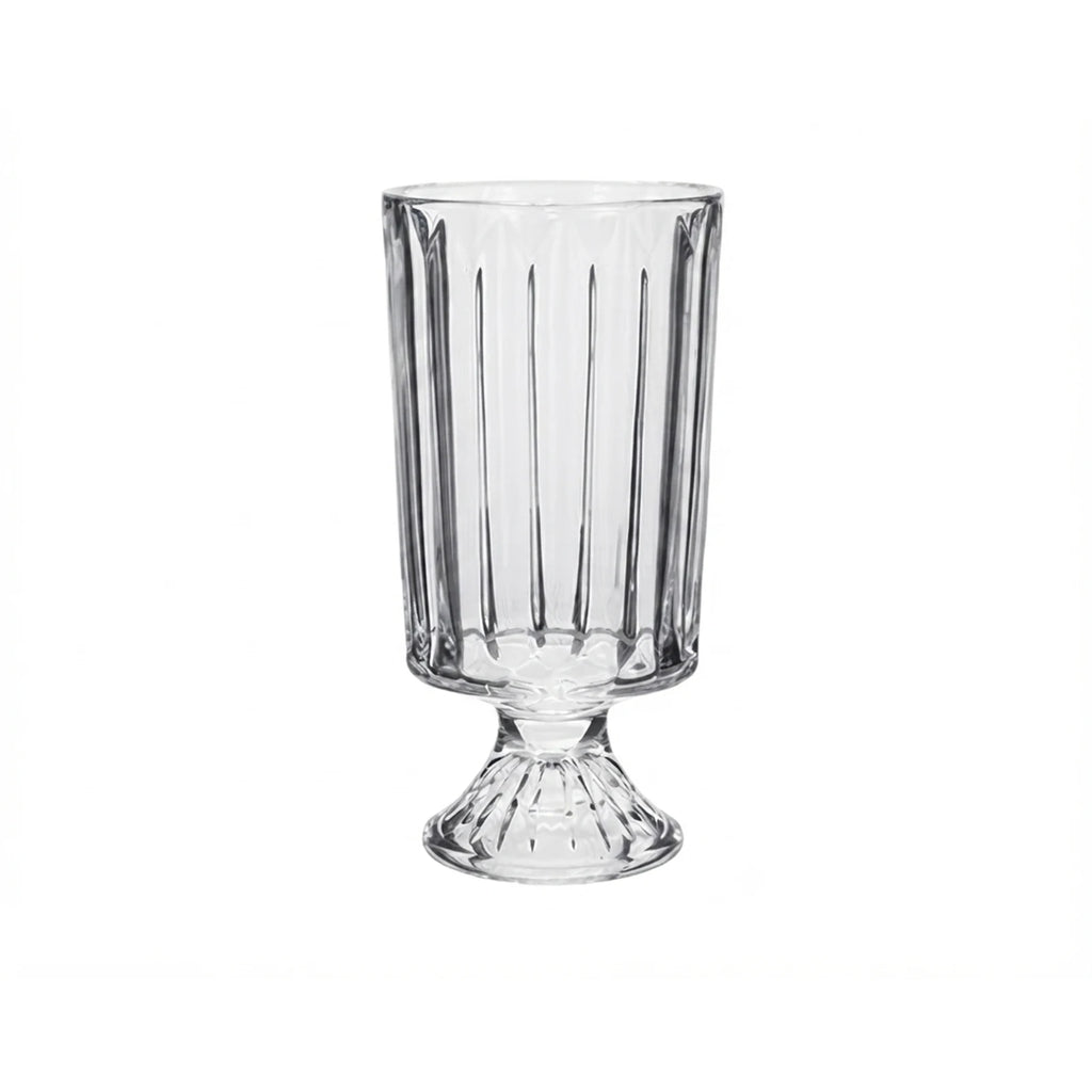 Vase en verre transparent à reliefs verticaux, 23 cm - Nesty (vue 9)