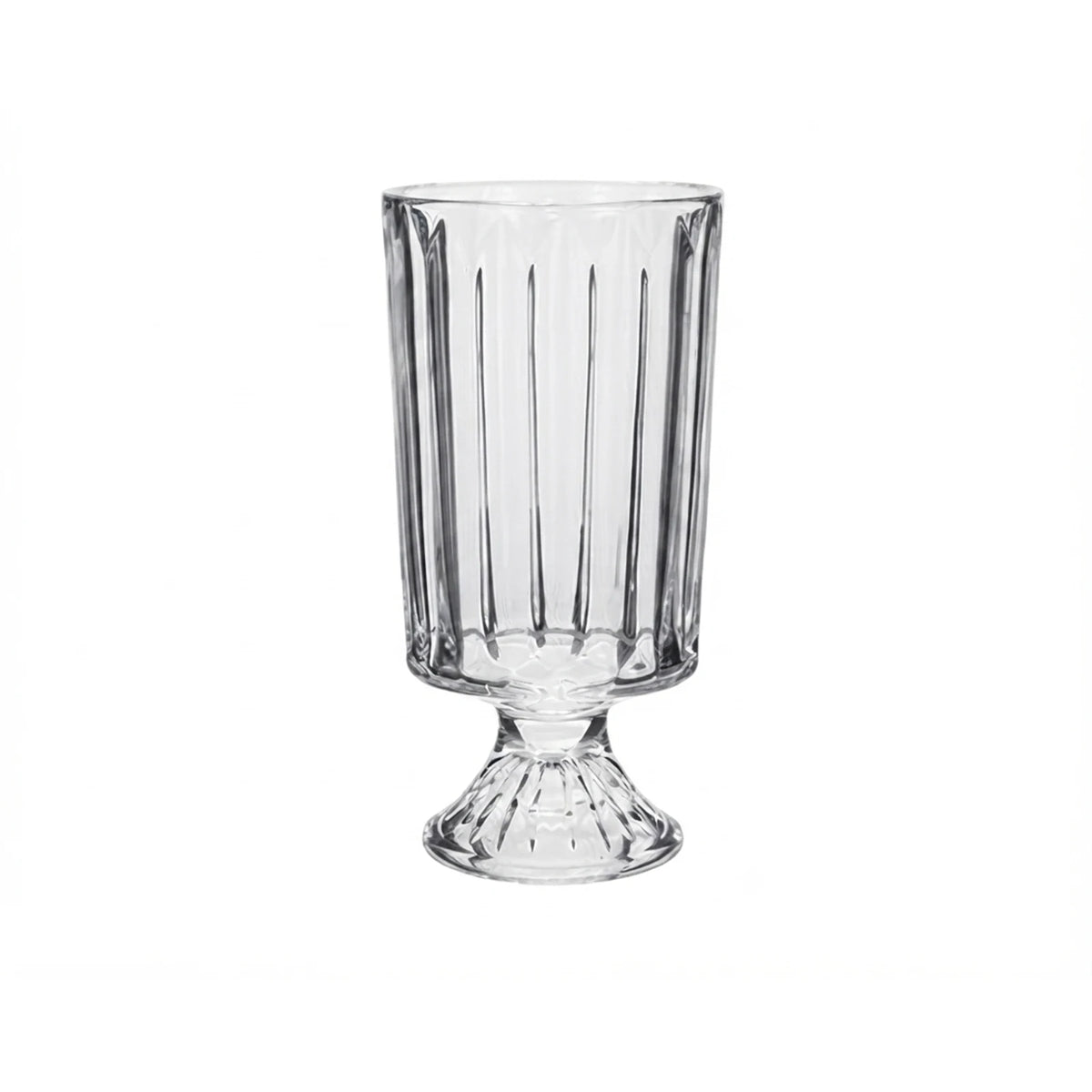 Vase en verre transparent à reliefs verticaux, 23 cm - Nesty (vue 9)