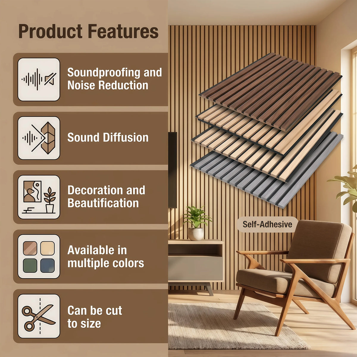Panneaux muraux acoustiques en lattes de bois - Nesty (vue 3)