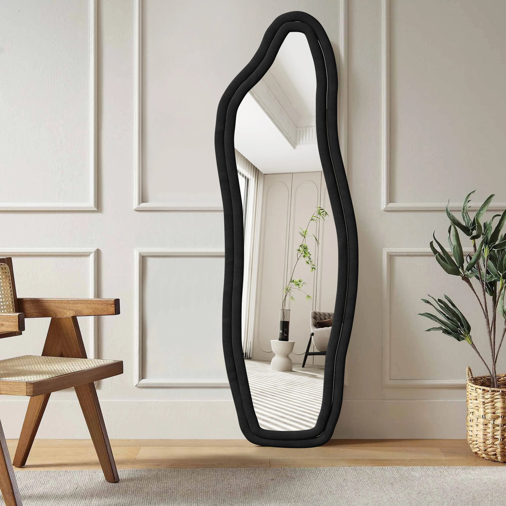 Miroir psyché ondulé 140 x 45 cm — bordure en velours (vue 7) - Nesty
