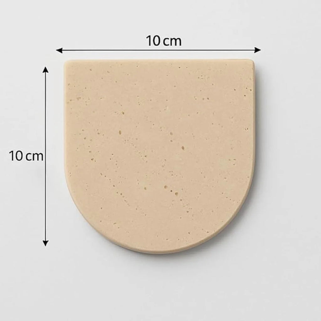Set de 4 dessous de verre en travertin naturel forme goutte - Nesty (vue 3)