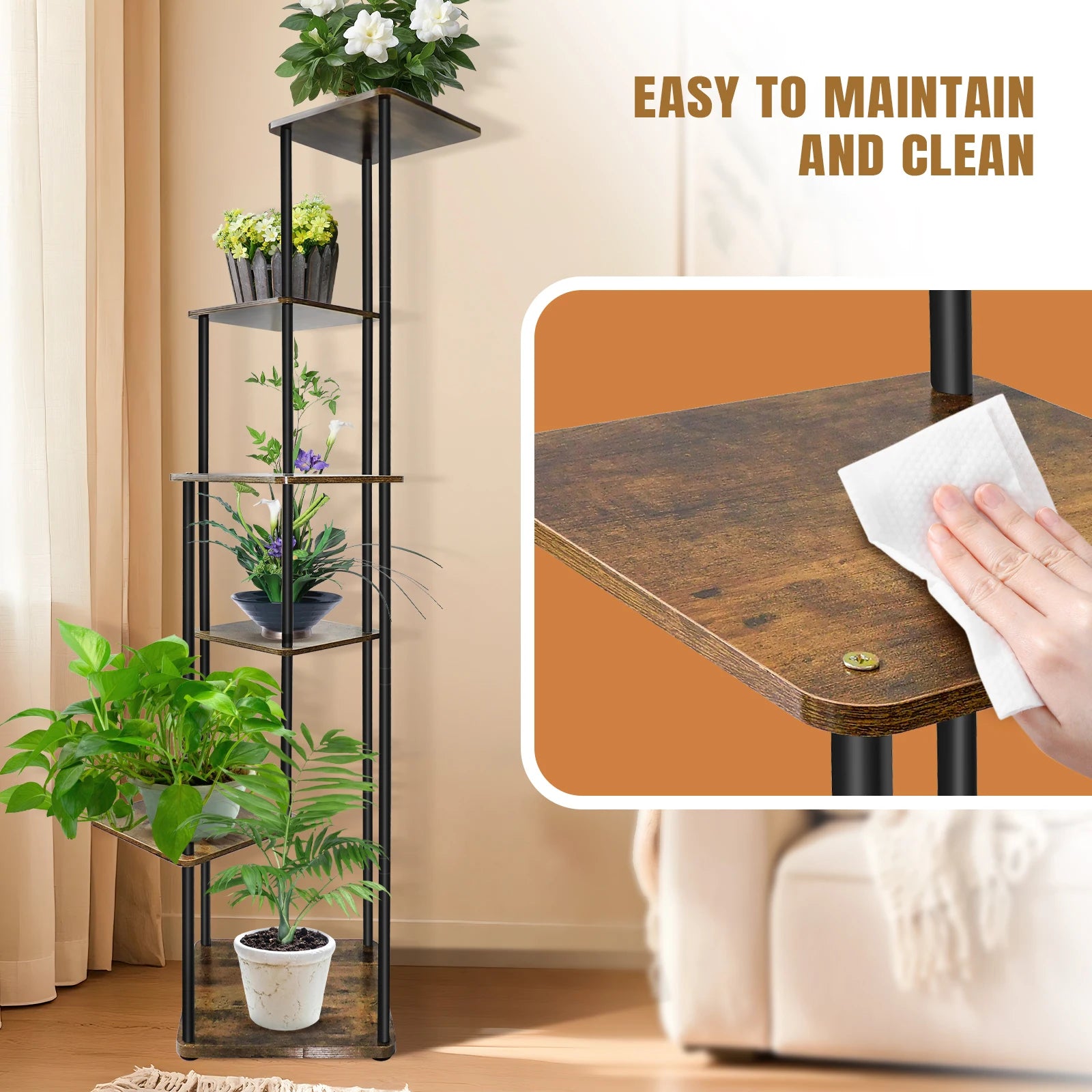 Étagère à plantes en bois Nesty - 6 niveaux, grand format (vue 5)