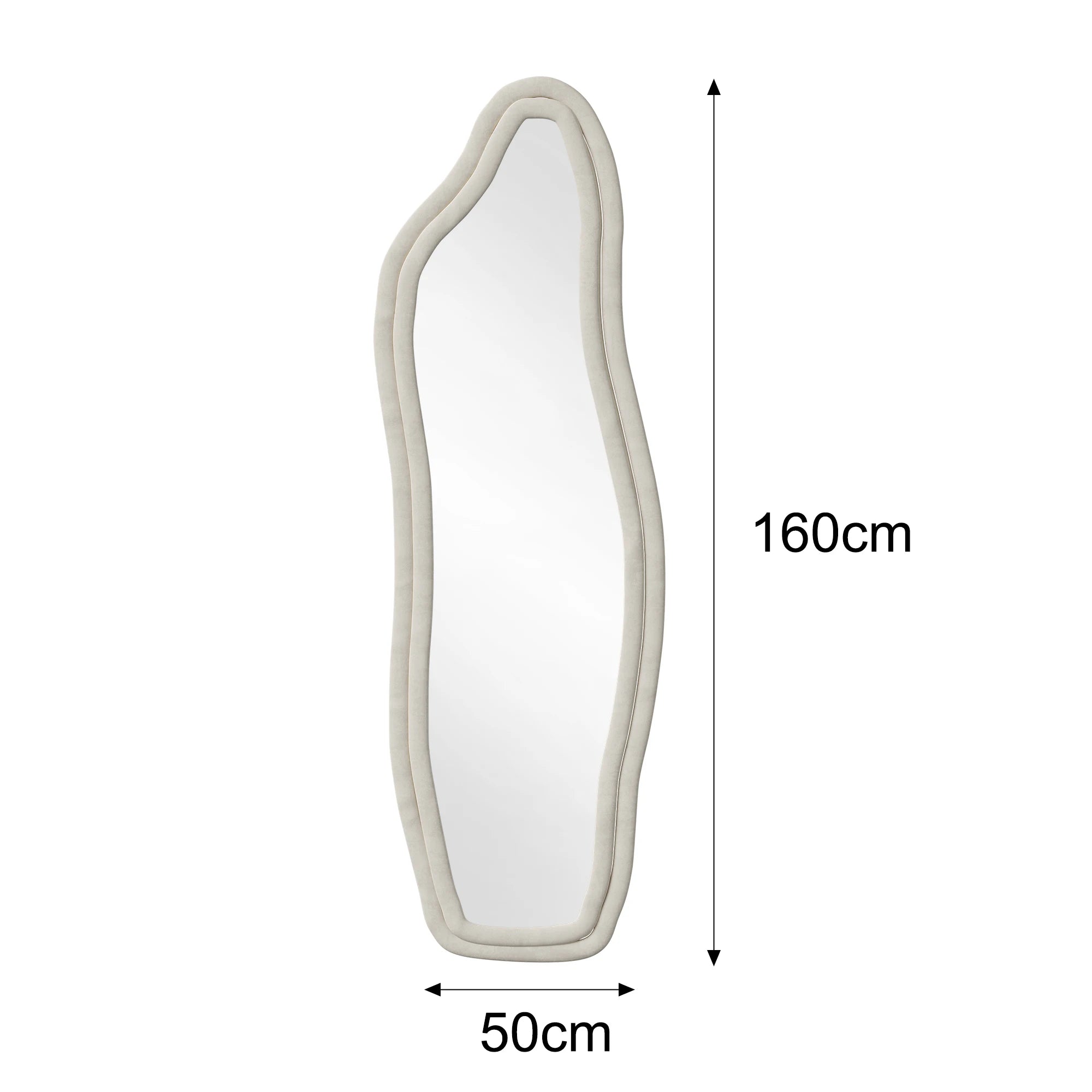 Miroir psyché ondulé 140 x 45 cm — bordure en velours (vue 10) - Nesty
