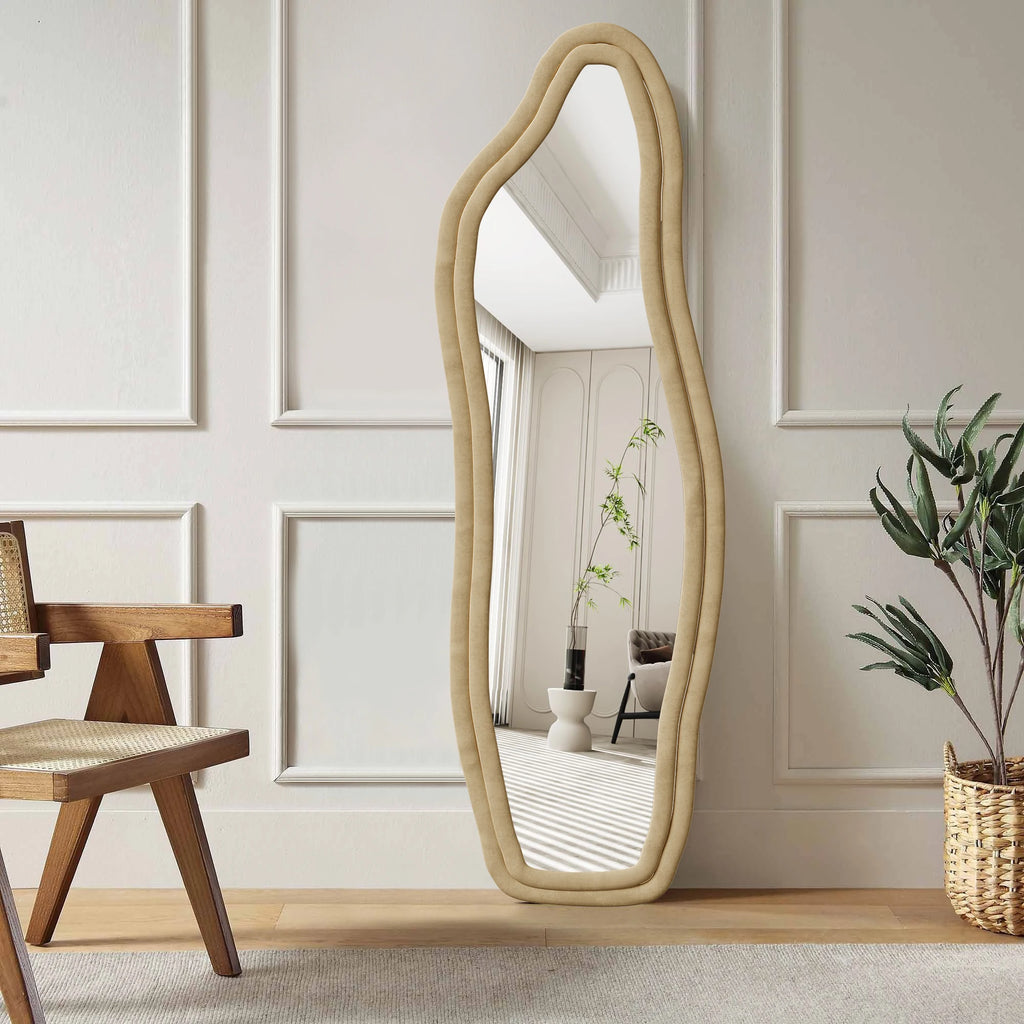 Miroir psyché ondulé 140 x 45 cm — bordure en velours (vue 12) - Nesty