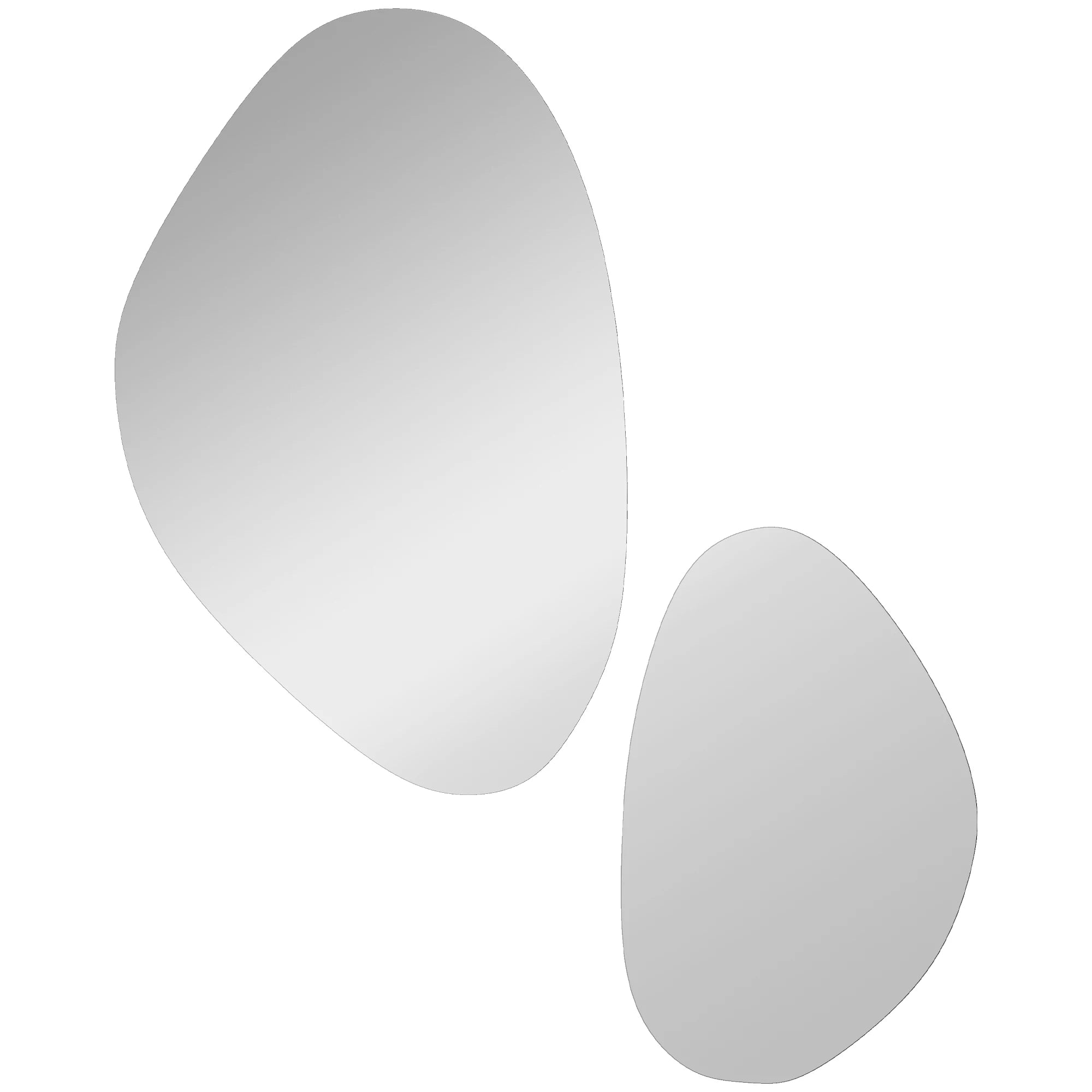 Duo de miroirs galets asymétriques, cadre métal fin (vue 7) - Nesty