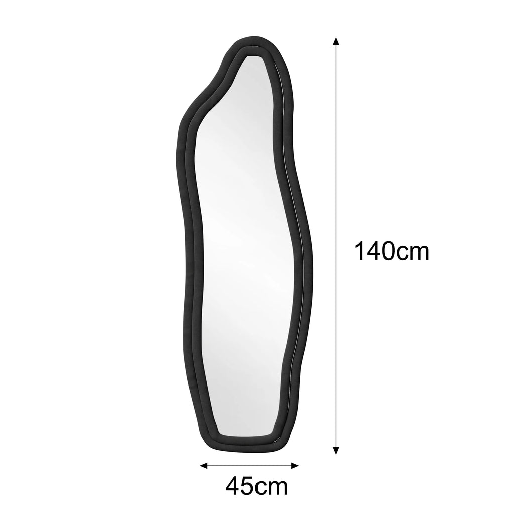 Miroir psyché ondulé 140 x 45 cm — bordure en velours (vue 6) - Nesty