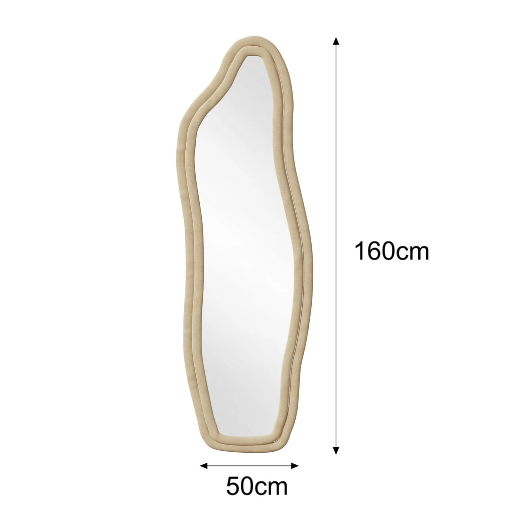 Miroir psyché ondulé 140 x 45 cm — bordure en velours (vue 11) - Nesty