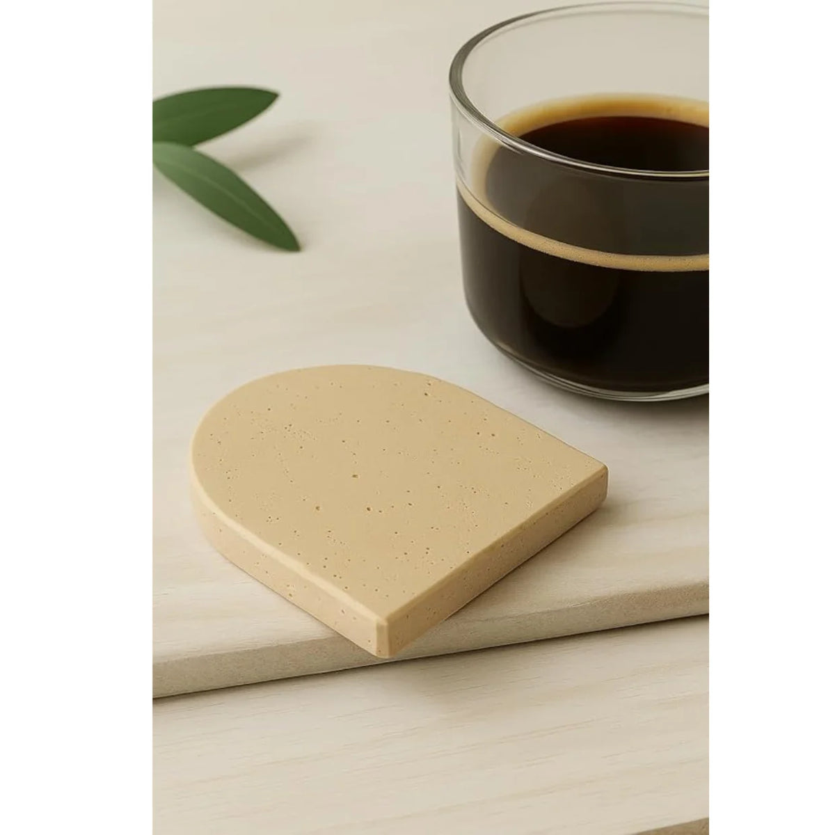 Set de 4 dessous de verre en travertin naturel forme goutte - Nesty (vue 2)
