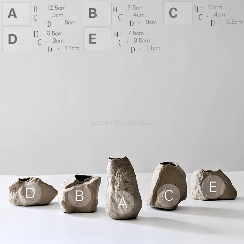 Vase en céramique et pierre — forme organique moderne (vue 5) - Nesty