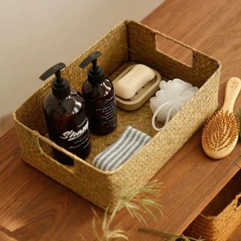 Panier tressé en fibre naturelle Nesty - Utilisé pour ranger des produits de salle de bain