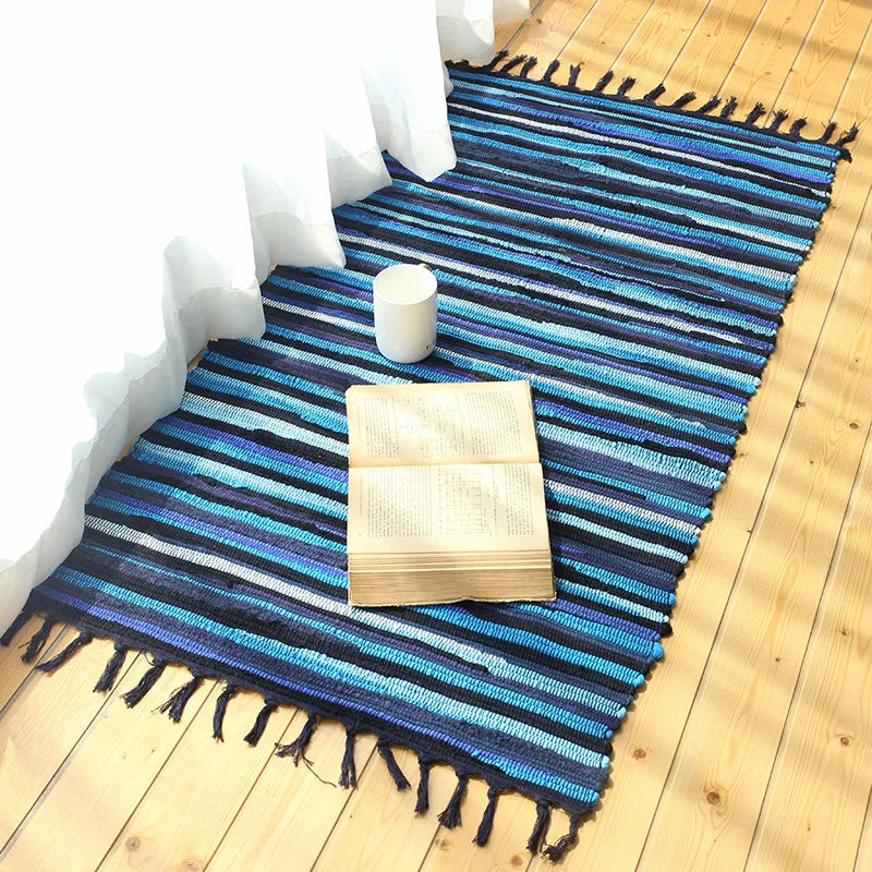 Tapis en chiffons tressés — franges bohème - Nesty (vue 3)