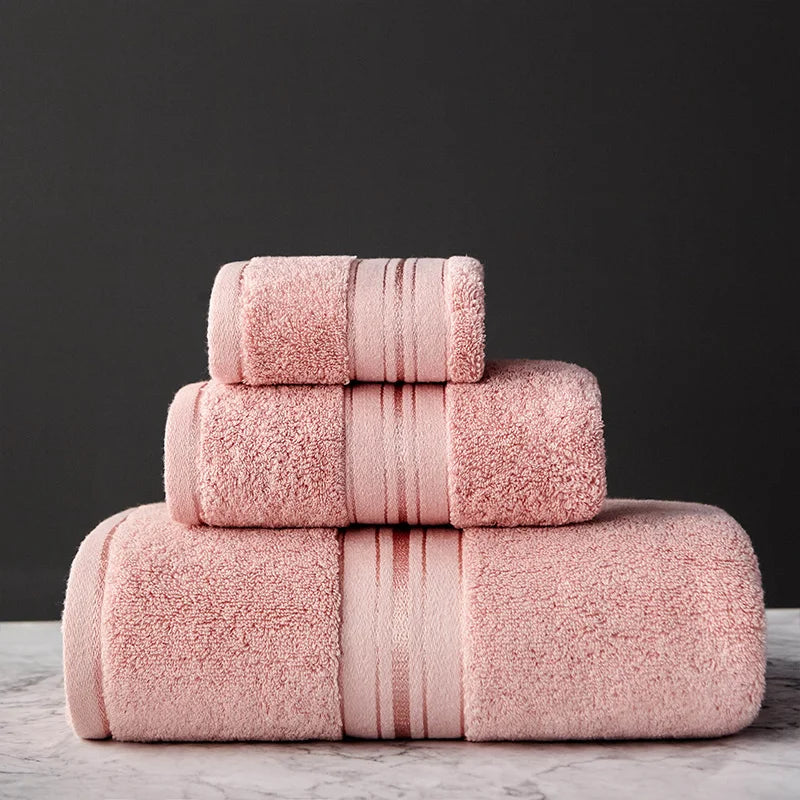 Set de serviettes en coton égyptien — bain et visage, à rayures - Nesty (vue 10)