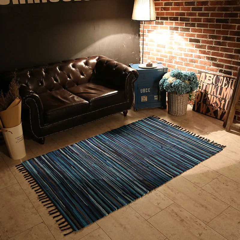 Tapis en chiffons tressés — franges bohème - Nesty (vue 2)