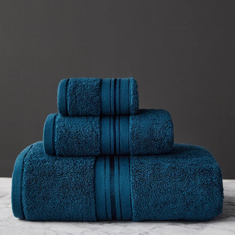 Set de serviettes en coton égyptien — bain et visage, à rayures - Nesty (vue 18)
