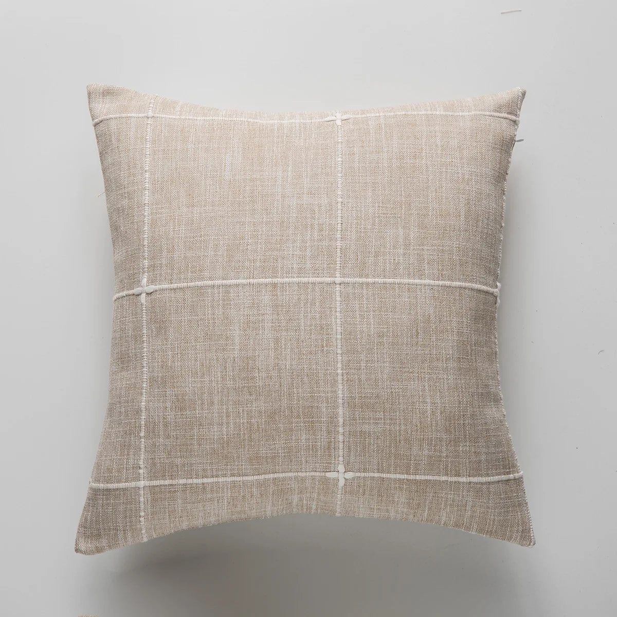 Housse de coussin en coton et lin Nesty - Rouge écarlate, matière épaisse (vue 8)