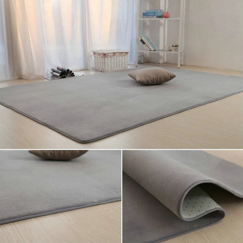 Tapis en velours corail uni Nesty - Plusieurs coloris (vue 7)