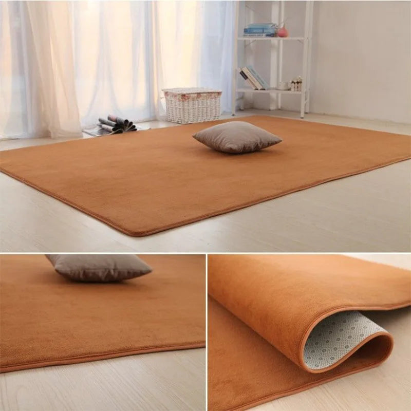 Tapis en velours corail uni Nesty - Plusieurs coloris (vue 9)