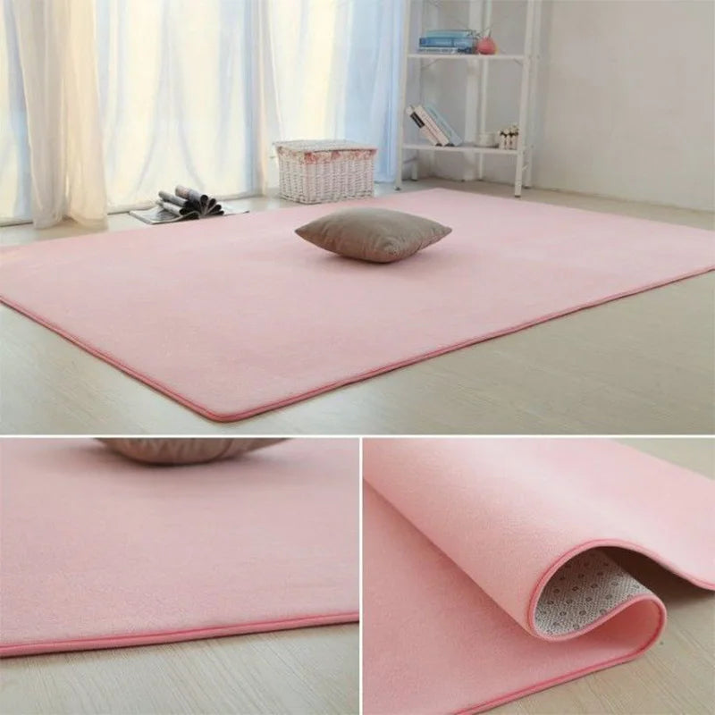 Tapis en velours corail uni Nesty - Plusieurs coloris (vue 5)